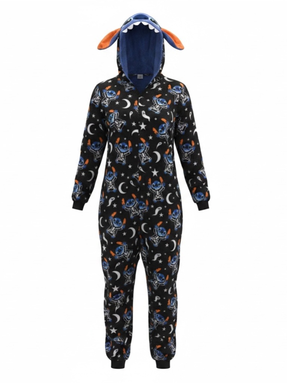 Disney Stitch NWT Adult Hooded One-Piece Pajamas Onesie - SKU 1139